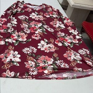 LuLaRoe Floral Long Sleeve Dress - Burgundy and Pink